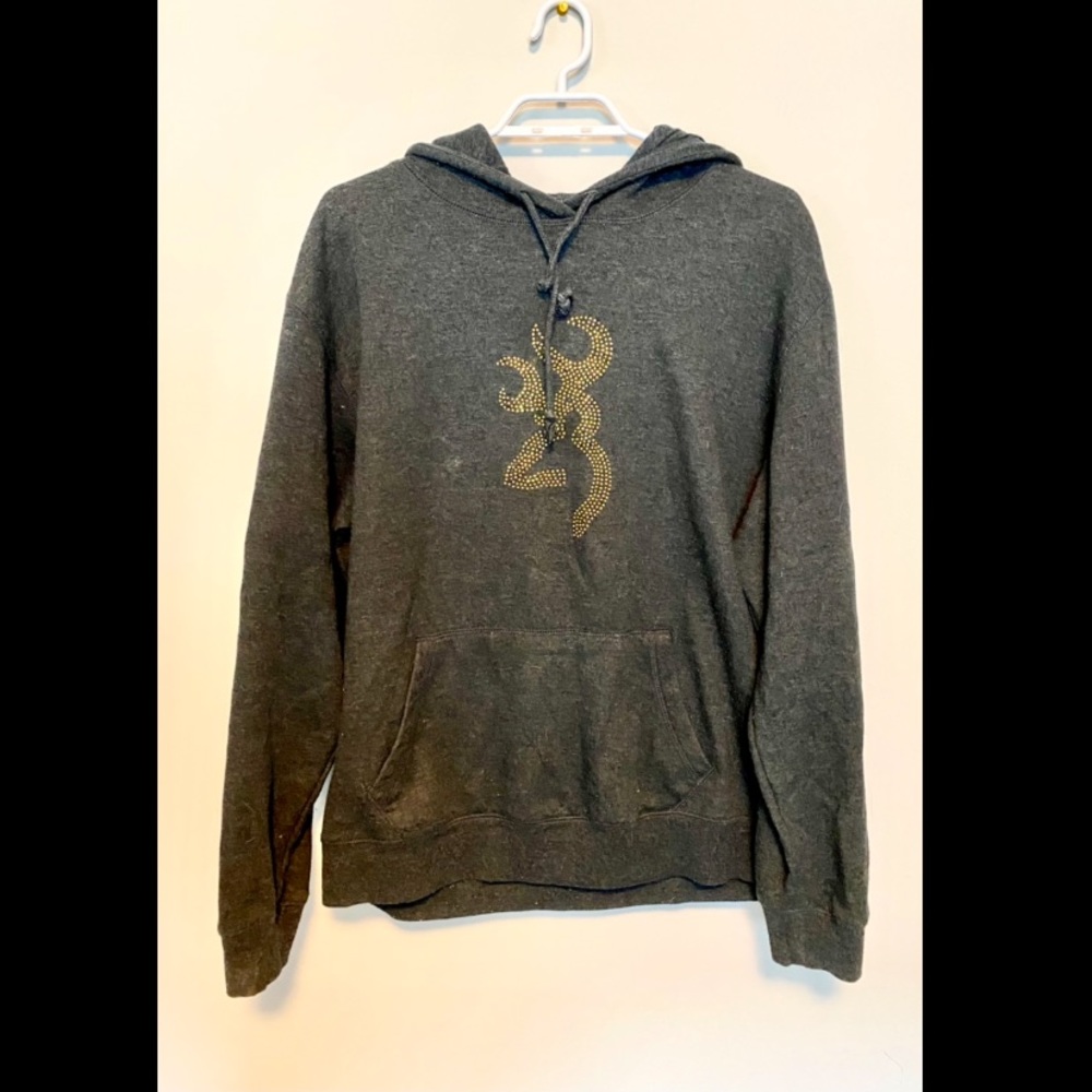 Browning long sleeved hoodie for her, size XXL, colour Dark Grey